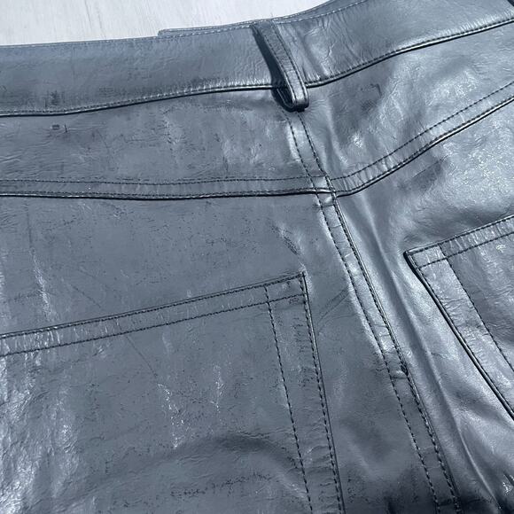 Helmut Lang Women's 2 Patent Lamb Leather Mini Skirt High Rise Button Fly - Picture 7 of 13